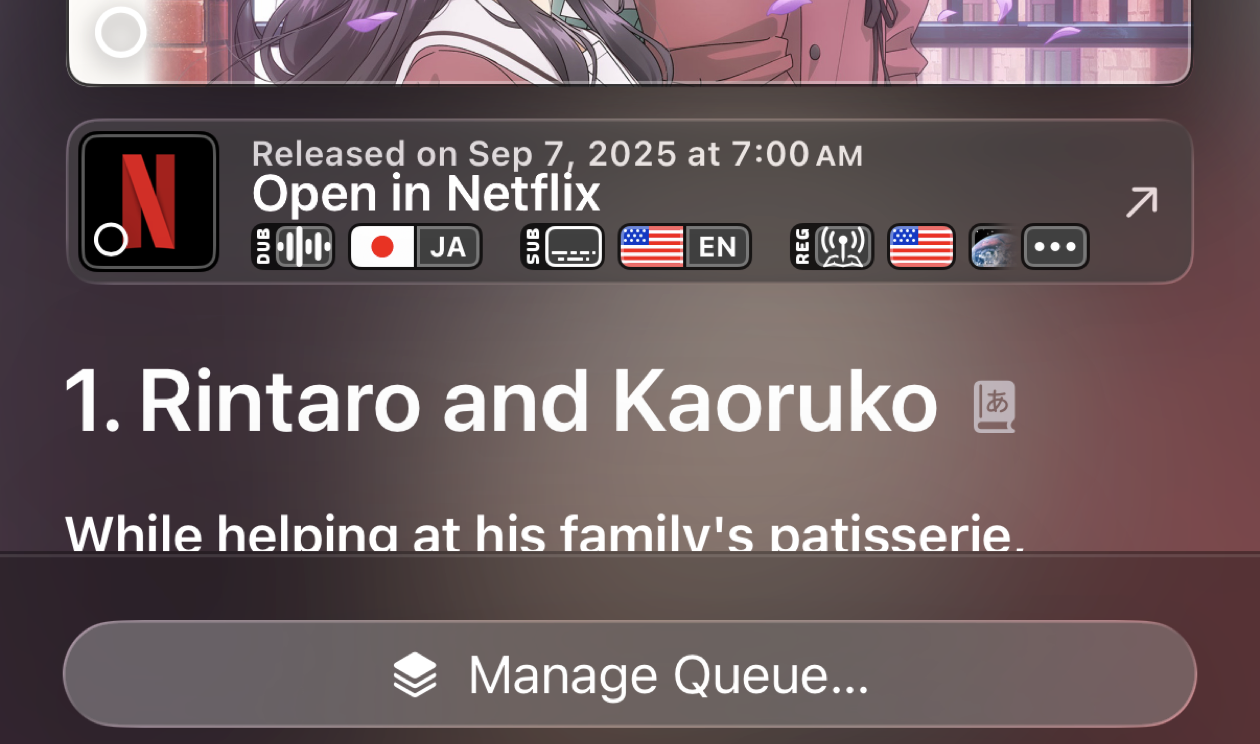 Episode details on iOS